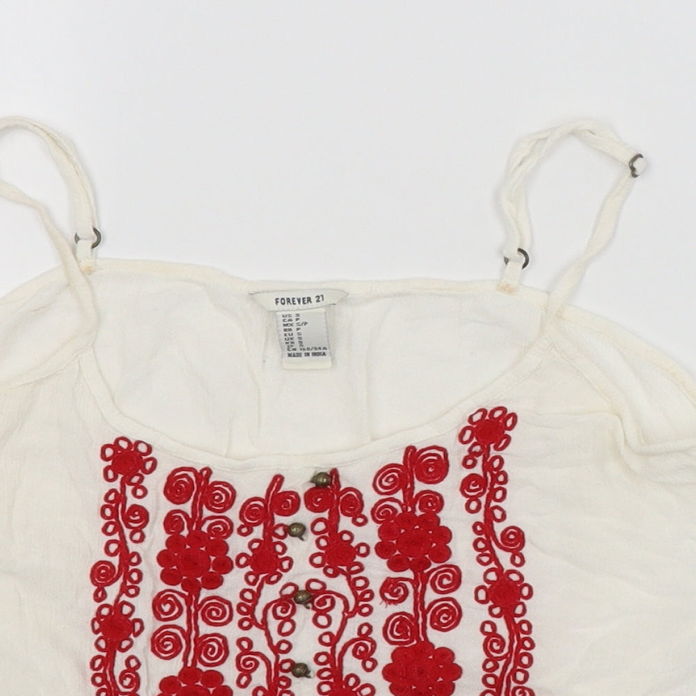 FOREVER 21 Womens White   Cropped Tank Size S