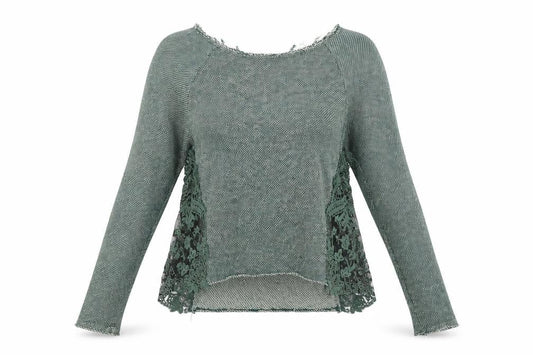Front view of Pins & Needles women’s green jumper, size S