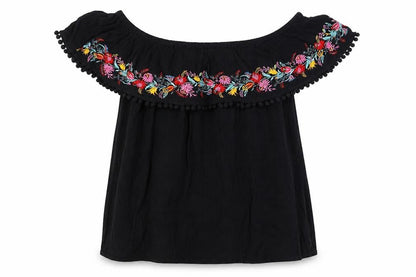 Womens UK Size 10 F&F Black Basic Blouse
