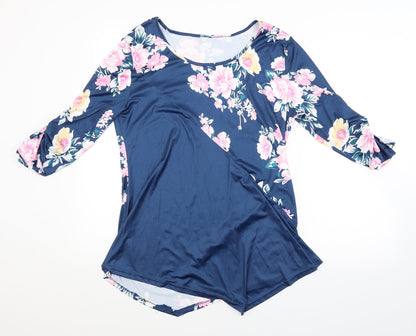 Womens UK Size L Preworn Blue Basic Blouse