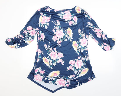 Womens UK Size L Preworn Blue Basic Blouse