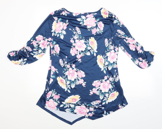 Womens UK Size L Preworn Blue Basic Blouse