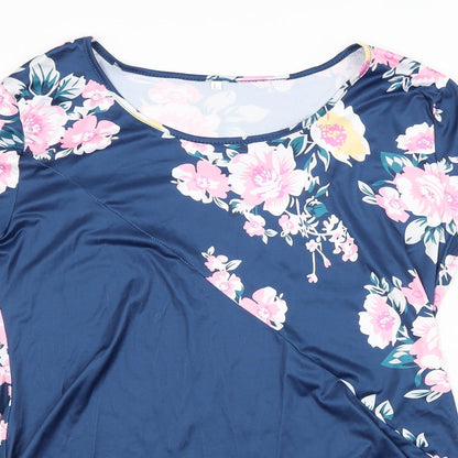 Womens UK Size L Preworn Blue Basic Blouse