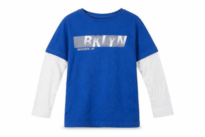 Front view of George boys’ blue basic t-shirt, size 5-6, years