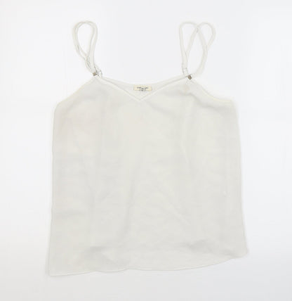 Womens UK Size 10 River Island White Basic Tank