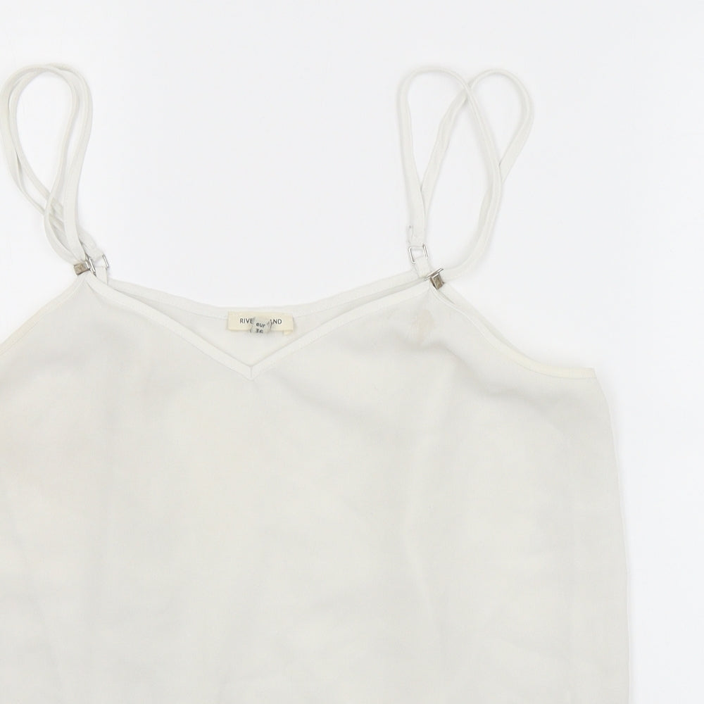 Womens UK Size 10 River Island White Basic Tank