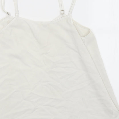 Womens UK Size 10 River Island White Basic Tank