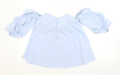 CHERRY KOKO Womens Blue   Basic Blouse Size L