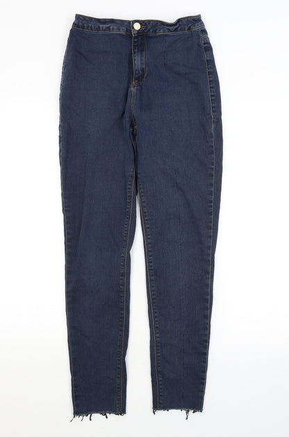 Womens UK Size 10 Missguided Regular Fit Snow Pants Blue Trousers