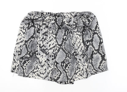Rebellious Womens Grey Animal Print  Hot Pants Shorts Size 10