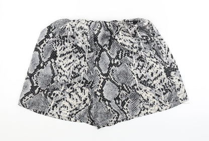Rebellious Womens Grey Animal Print  Hot Pants Shorts Size 10