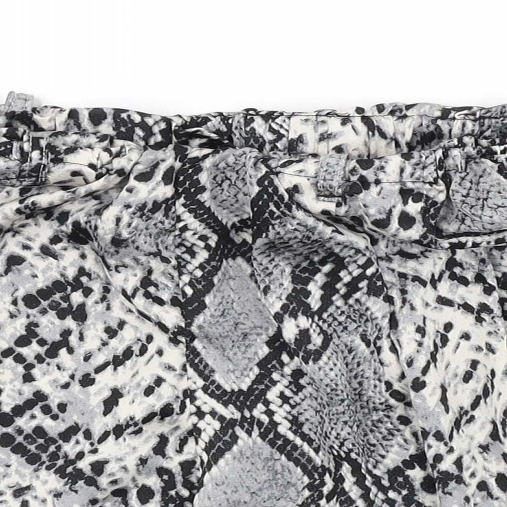 Rebellious Womens Grey Animal Print  Hot Pants Shorts Size 10