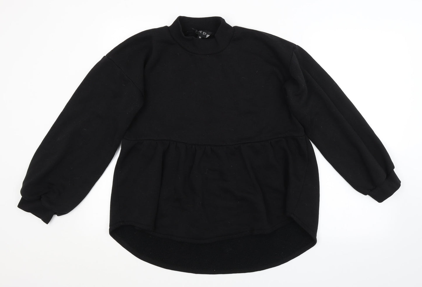 In the Style Womens Black   Pullover Sweatshirt Size 10