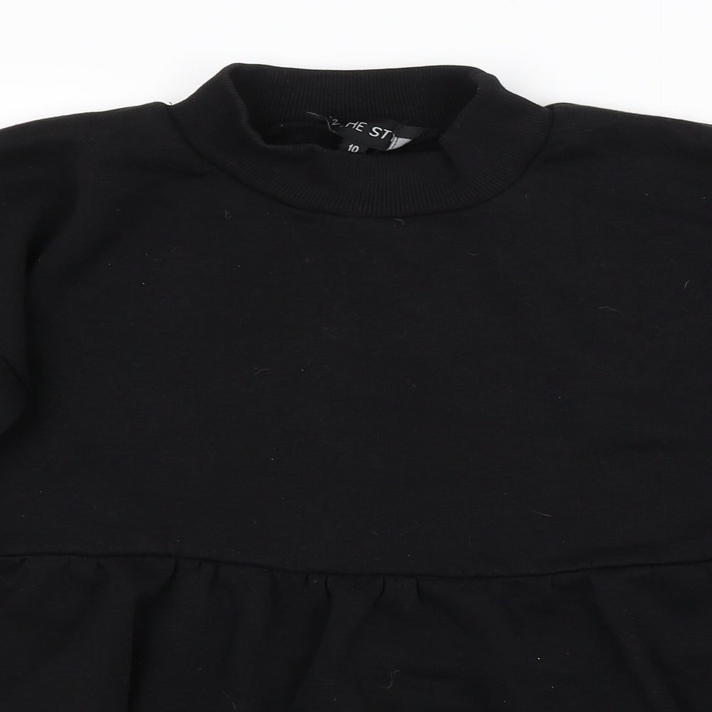 In the Style Womens Black   Pullover Sweatshirt Size 10