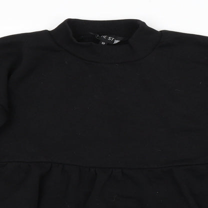 In the Style Womens Black   Pullover Sweatshirt Size 10