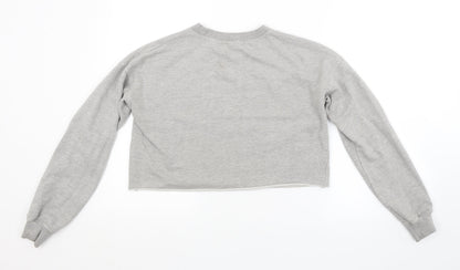Back view of Misspap women’s grey pullover sweatshirt, size UK 8