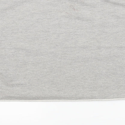 Brand and care label for Misspap women’s grey pullover sweatshirt, size UK 8