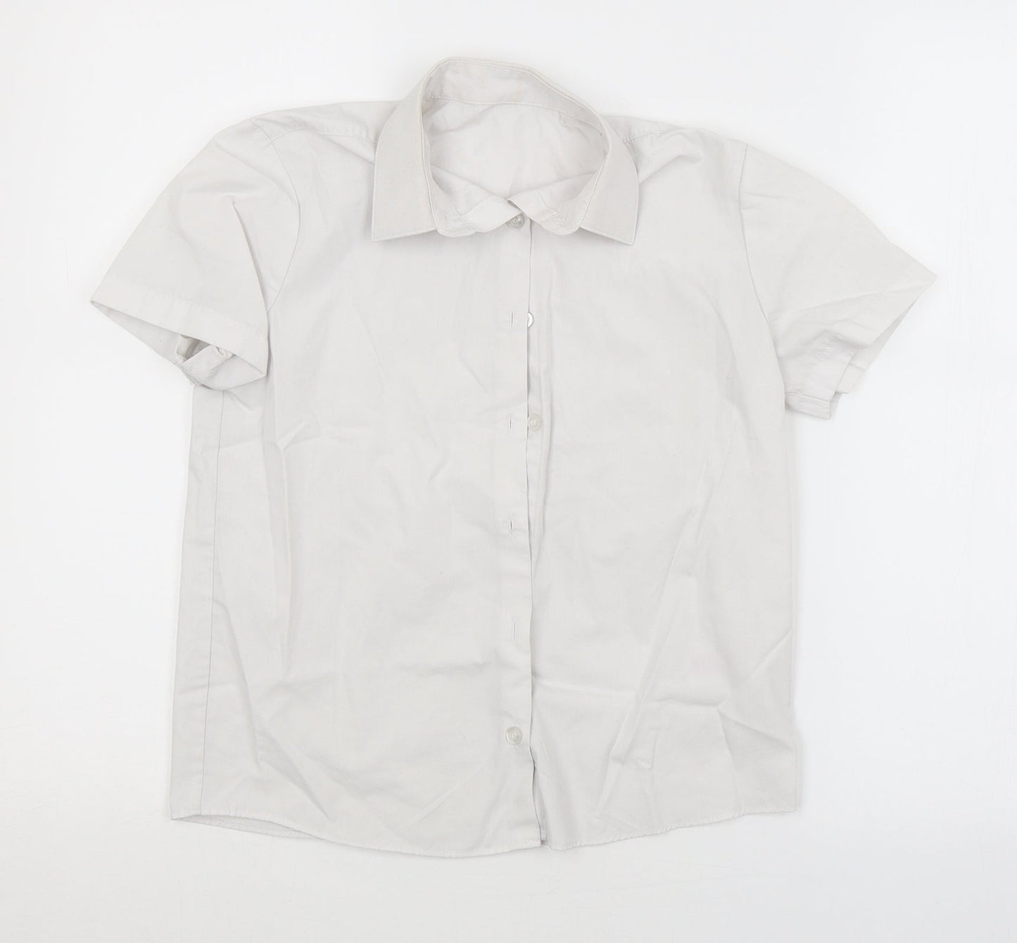George Girls White   Basic Button-Up Size 9-10 Years