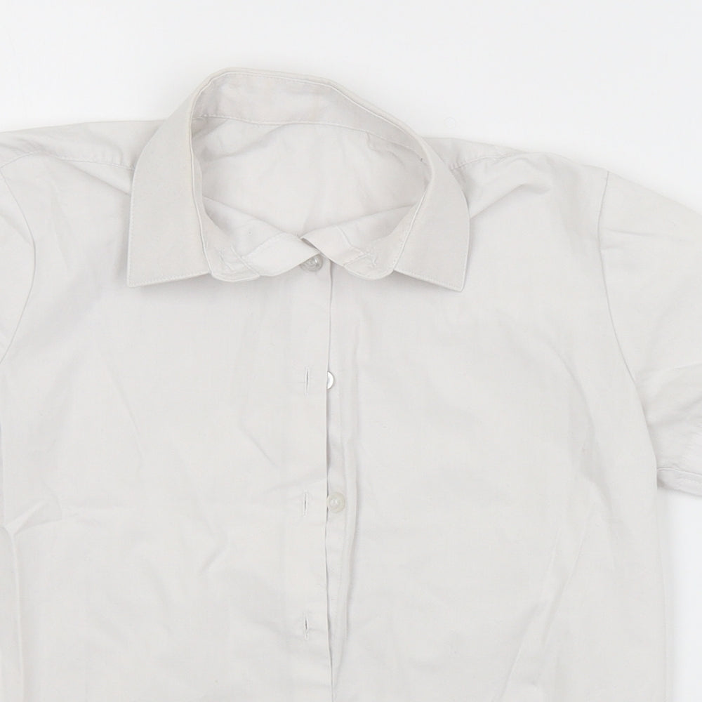 George Girls White   Basic Button-Up Size 9-10 Years
