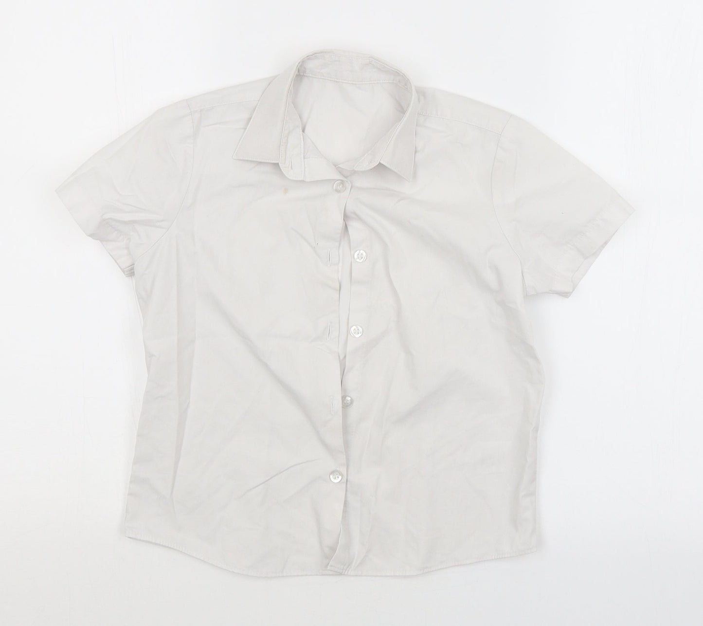 George Girls White   Basic Button-Up Size 6-7 Years