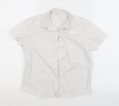 George Girls White   Basic Button-Up Size 6-7 Years