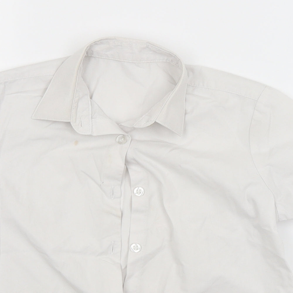 George Girls White   Basic Button-Up Size 6-7 Years
