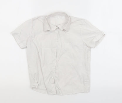 George Girls White   Basic Button-Up Size 6-7 Years