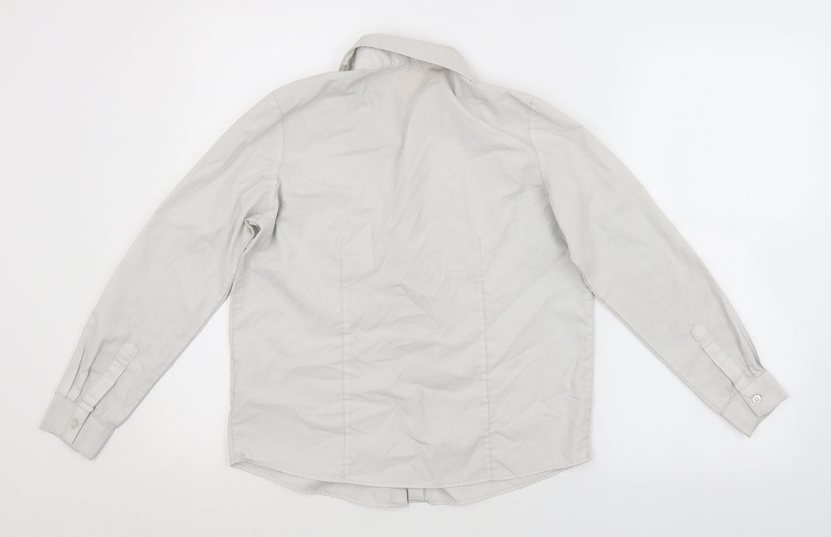 Back view of George girls’ white basic button-up, size 11-12, years