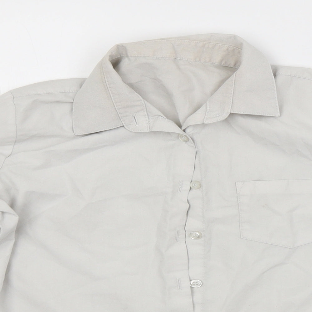Close-up detail of George girls’ white basic button-up, size 11-12, years