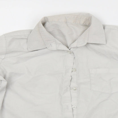 Close-up detail of George girls’ white basic button-up, size 11-12, years