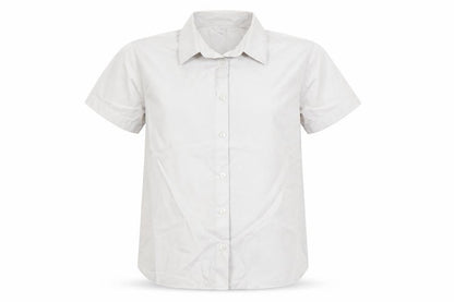 Front view of George girls’ white basic button-up, size 9-10, years