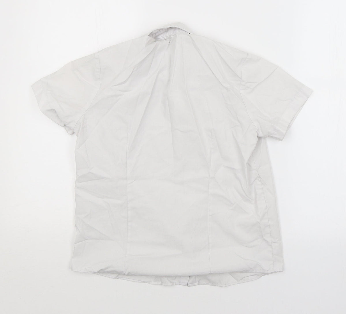 Back view of George girls’ white basic button-up, size 9-10, years