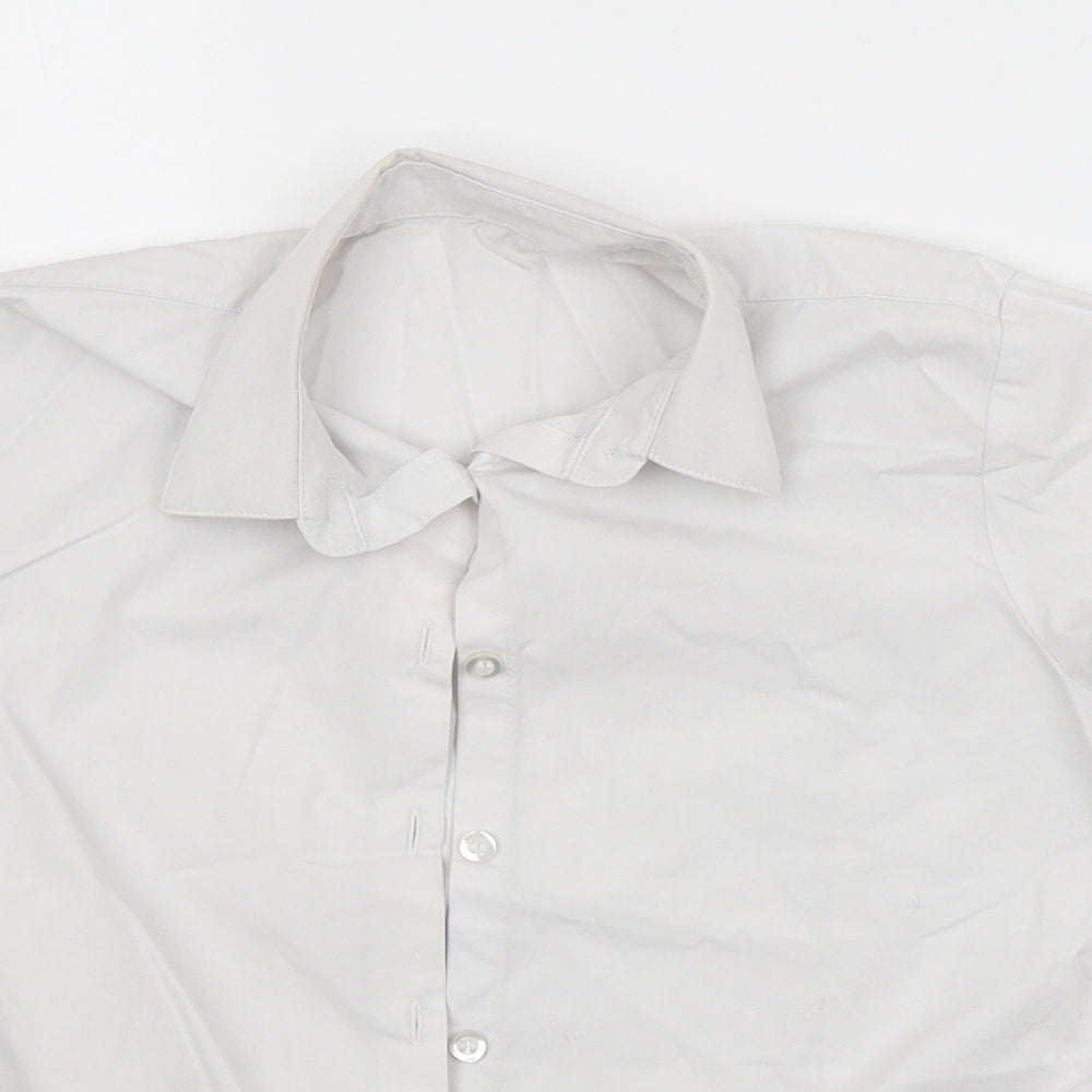 Close-up detail of George girls’ white basic button-up, size 9-10, years