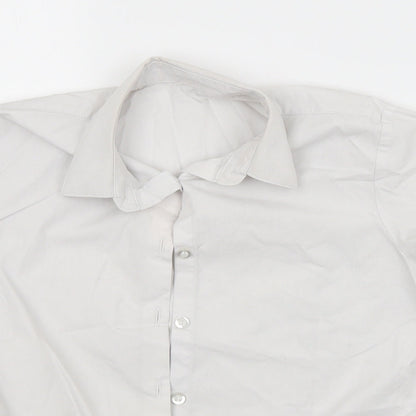 Close-up detail of George girls’ white basic button-up, size 9-10, years