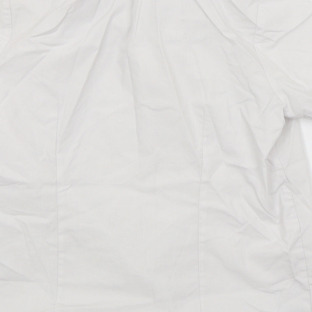 Brand and care label for George girls’ white basic button-up, size 9-10, years