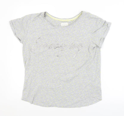 Additional front view of Next women’s grey argyle/diamond pyjama top, size UK 8