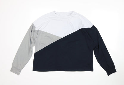 SheIn Womens Multicoloured Colourblock  Basic T-Shirt Size S