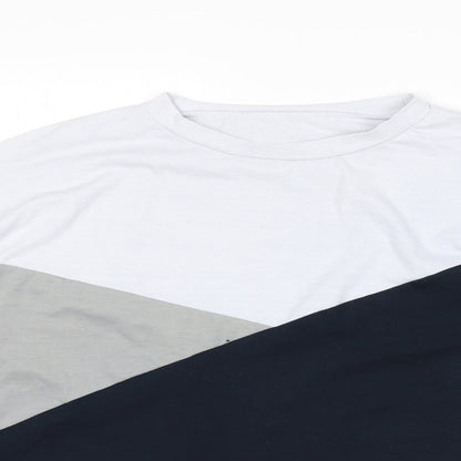 SheIn Womens Multicoloured Colourblock  Basic T-Shirt Size S