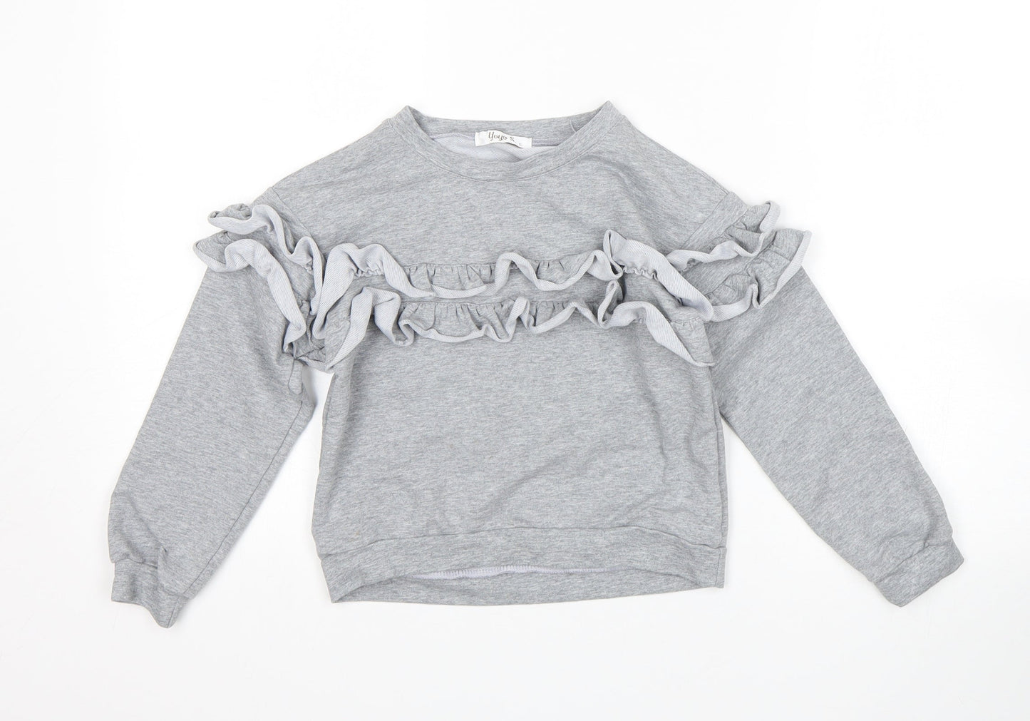 Yoyo s Girls Grey   Pullover Sweatshirt Size 6 Years