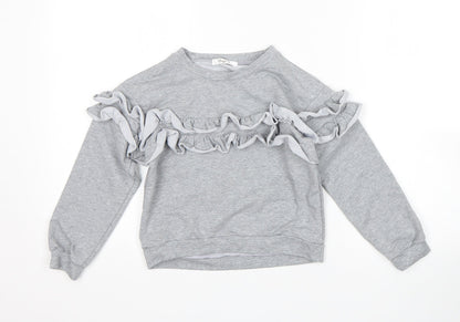 Yoyo s Girls Grey   Pullover Sweatshirt Size 6 Years