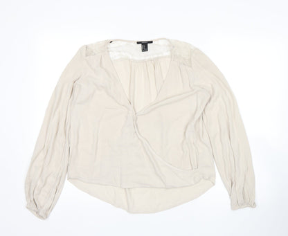 FOREVER 21 Womens Beige   Basic Blouse Size S