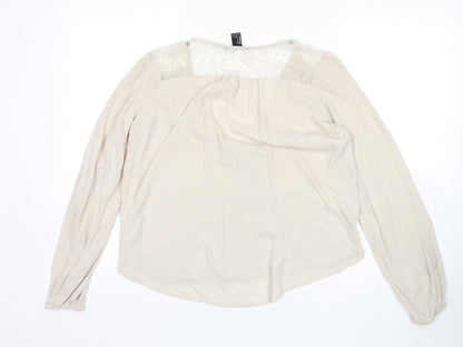 FOREVER 21 Womens Beige   Basic Blouse Size S