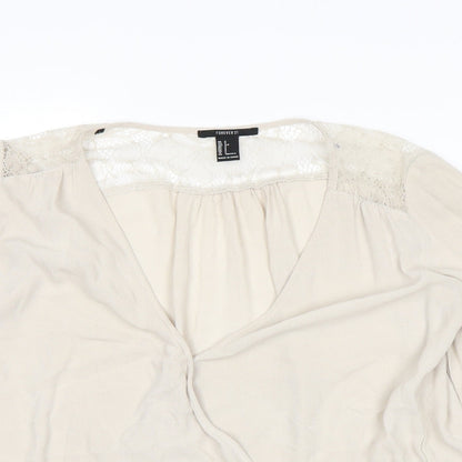 FOREVER 21 Womens Beige   Basic Blouse Size S