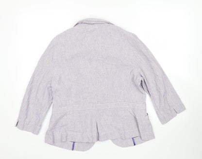 Per Una Womens Purple Striped  Jacket Sport Coat Size 16