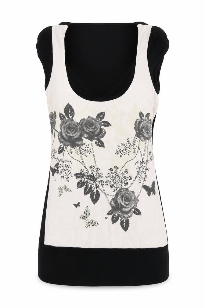 Front view of Progress women’s multicoloured floral basic tank, size S