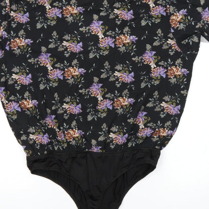 In the Style Womens Multicoloured Floral  Bodysuit One-Piece Size 10