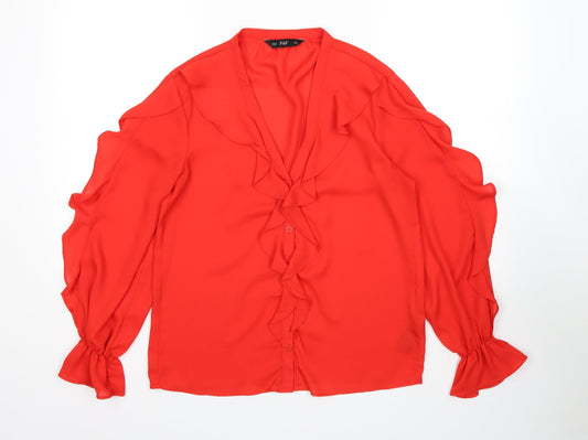 F&F Womens Red   Basic Button-Up Size 10