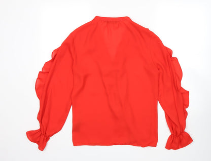 F&F Womens Red   Basic Button-Up Size 10