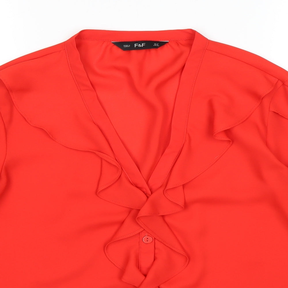 F&F Womens Red   Basic Button-Up Size 10