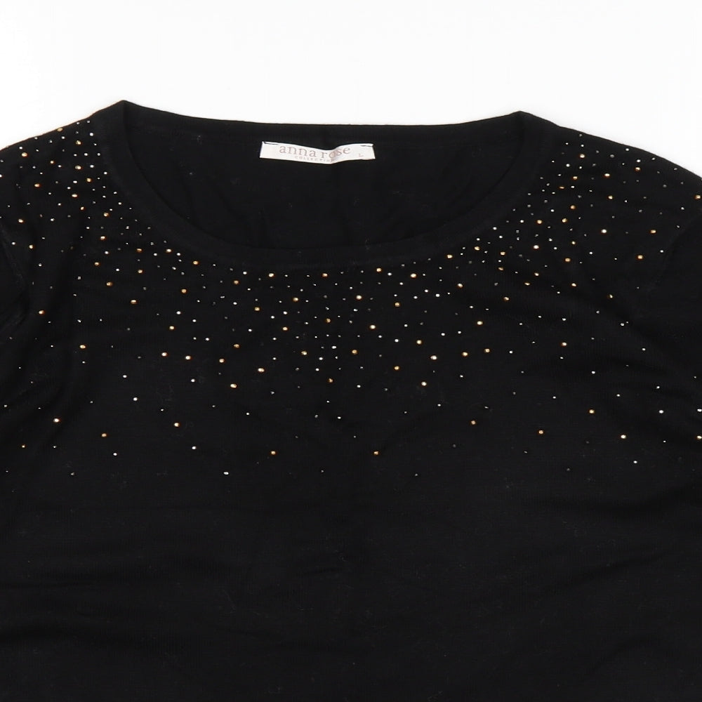 Womens UK Size L Anna Rose Black Pullover Jumper